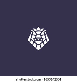 logotipo de cabeza de león e icono útiles para emblemas y parches