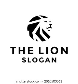 lion head logo, icon and vector