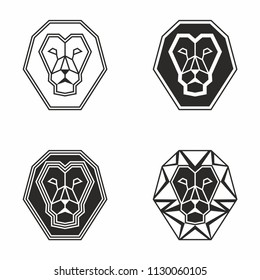 Lion. The head of a lion. Logo. Icons. Vector