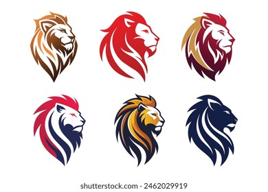 A lion head logo icons vector art illustration