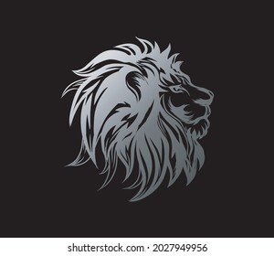 lion head logo illustration art, logo design templates.