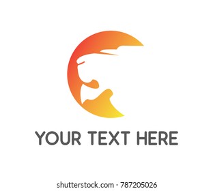 lion head logo illustration design