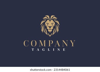 Lion head logo illustration template design