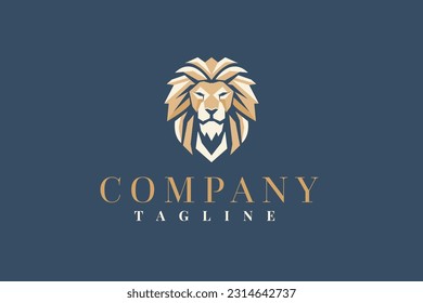 Lion head logo illustration template design