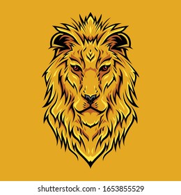 Lion Head Logo Illustration Vector