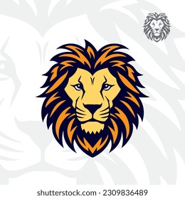 Lion head logo illustration vector line art design template, iconic, symbol, sporty style