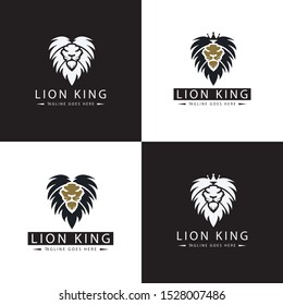 Lion head logo. Lion king logo. Vector illustration