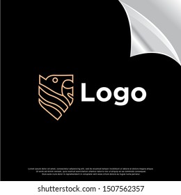 lion head logo. line art design. vector icon illustration