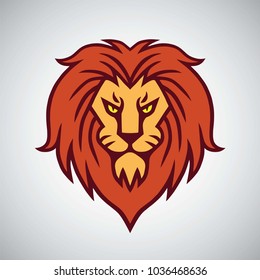 Lion Head Logo Mascot Design Vector Template Icon
