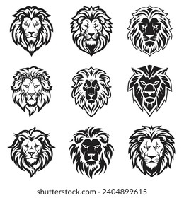 lion head logo mascot design, Lion head vector illustration