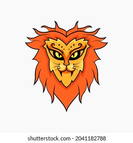 lion head logo. mascot logotype. suitable for logo icon, symbol and sign. This logo is suitable for e sport or emblem