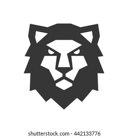 Lion Head Logo on White Background. Vector illustration