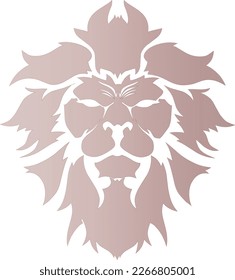 lion head logo with red color for esport team