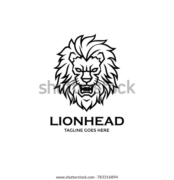ライオンの頭のロゴ ライオンの吠える線のベクター画像 のベクター画像素材 ロイヤリティフリー