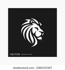 Lion head logo, round clean, and simple technology brand, company minimalist logogram