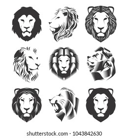 lion head logo set