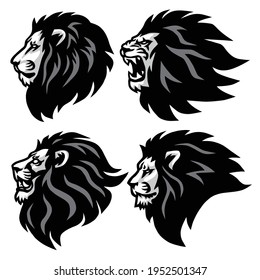 Logo-Set für Löwen. Premium Sports Mascot Design Kollektion. Vektorgrafik-Paket