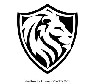 lion head logo with shield