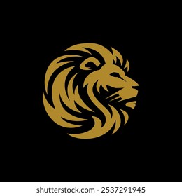 Lion head logo from the side is round