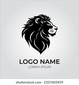 Lion Head logo silhouette style simple elegant