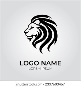 Lion Head logo silhouette style simple elegant