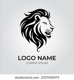 Lion Head logo silhouette style simple elegant