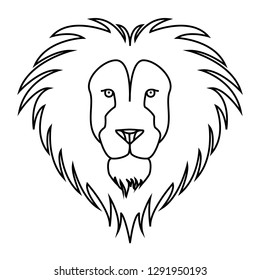 Lion head logo. Simple lion head. Line icon