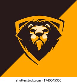 Lion head logo for sport or esport team. Design element for company logo, label, emblem, apparel or other merchandise. Scalable and editable Vector illustration