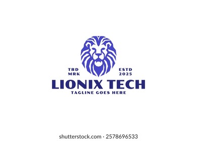 lion head logo technology. logo design inspiration