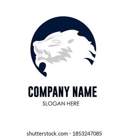 lion head logo template. abstract style for technology concept