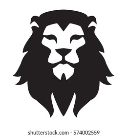 Lion Head Logo Template. Animal Wild Cat Face Graphic Sign. Pride, Strong, Power Concept Symbol