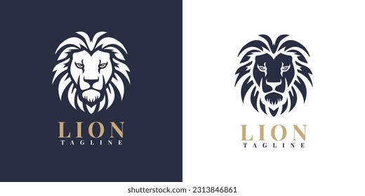 Lion head logo template design