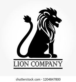 lion head logo template isolated in white background