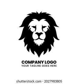 lion head logo template with isolated background