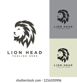 Lion head Logo template, King lion logo vector