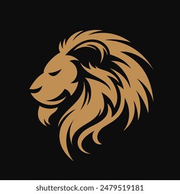 Lion head logo template. luxury design. Vector illustration