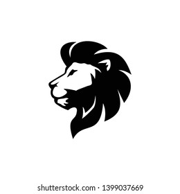 lion head logo template on isolated white background.