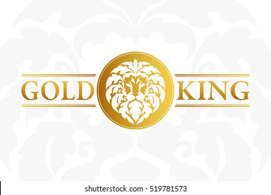 Lion head logo template. Ornamental luxury emblem. Business sign, identity for restaurant, royalty, boutique, hotel, heraldic, jewelery, fashion , law firm,bank