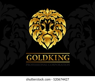 Lion head logo template. Ornamental luxury emblem. Business sign, identity for restaurant, royalty, boutique, hotel, heraldic, jewelery, real estate,resort, law firm,bank