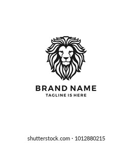 lion head logo template vector icon