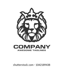 lion head logo template vector icon