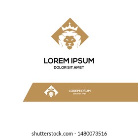 lion head logo template vector icon