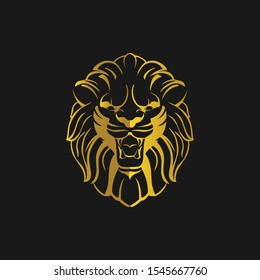 lion head logo template vector icon