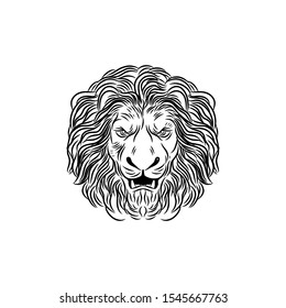 lion head logo template vector icon