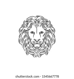 lion head logo template vector icon