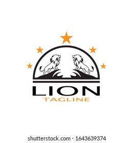 lion head logo template vector icon