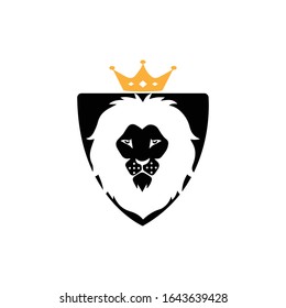 lion head logo template vector icon