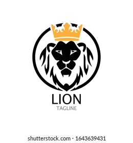 lion head logo template vector icon