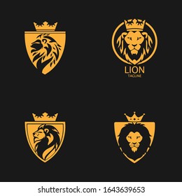 lion head logo template vector icon