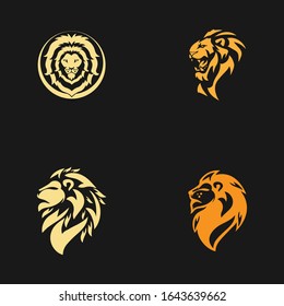 lion head logo template vector icon